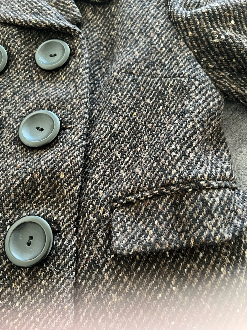 Sexy Dolce Gabbana Brown Tweed Double-Breasted cropped with matching skit - Picture 4 of 11